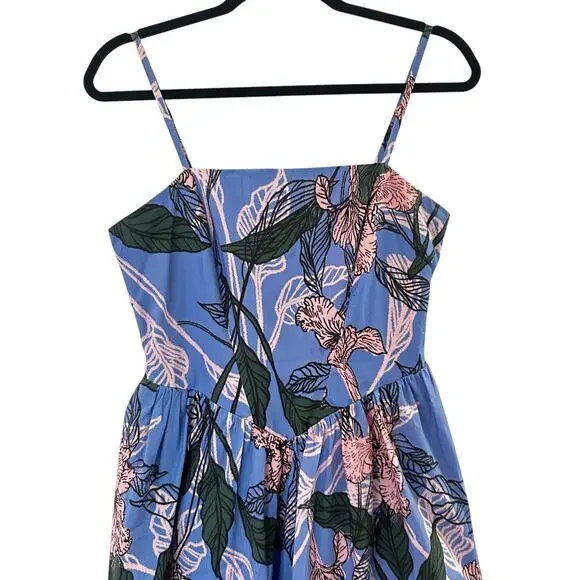 Anthropologie Hutch Sleeveless Drop-waist Midi Dress In Peri Inked Iris - Picture 5 of 7